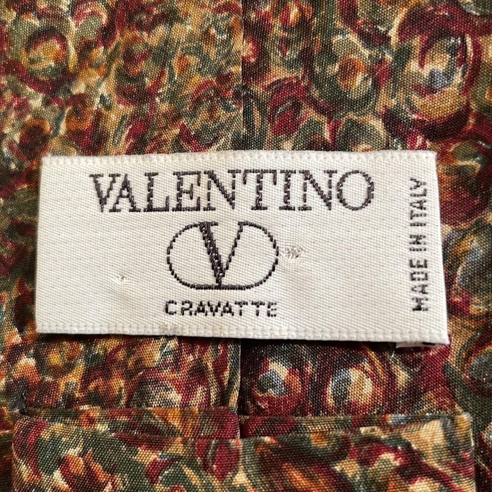VALENTINO CRAVATTE Men's Luxury Swirly Tie Made in Italy - Picture 5 of 11